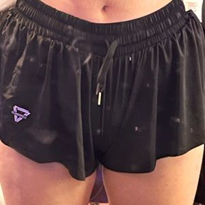 Black Flowy Running Shorts